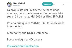 Inaceptable la propuesta del presidente para llevar a cabo la revocación de mandato: Mauricio Kuri