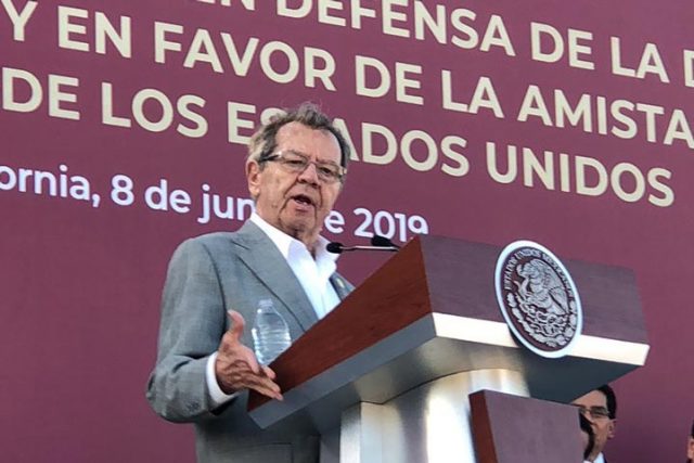 Porfirio-munoz-ledo Muñoz Ledo critica doble discurso en asuntos migratorios de fronteras norte y sur