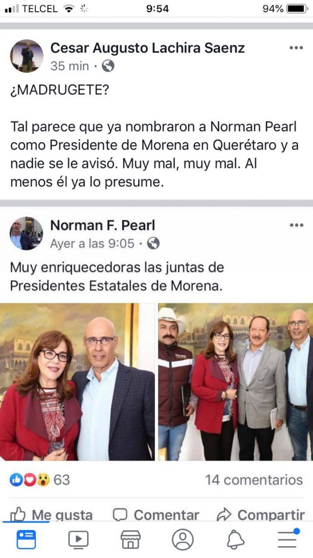 Norman Pearl presume cercanía frente a liderazgo de Morena