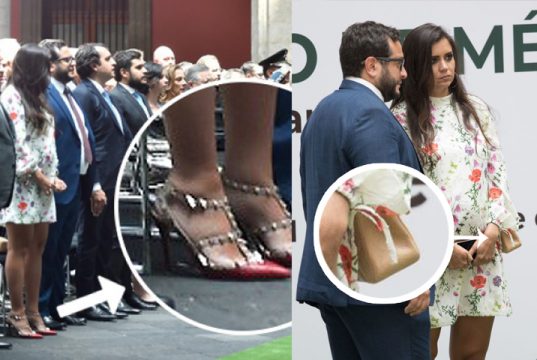 Bolsa de 100 mil pesos y pumps Valentinos, look de nuera de AMLO en Tercer Informe